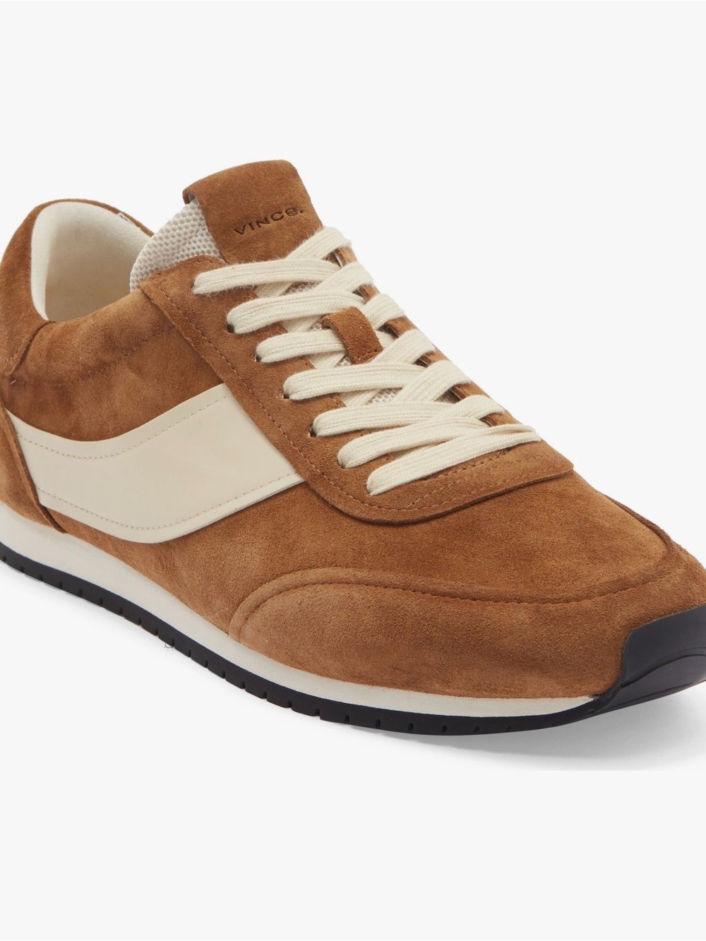 Vince Men's Suede Casual Ocean Sneakers in Brown and Cream - Picture 9 of 9